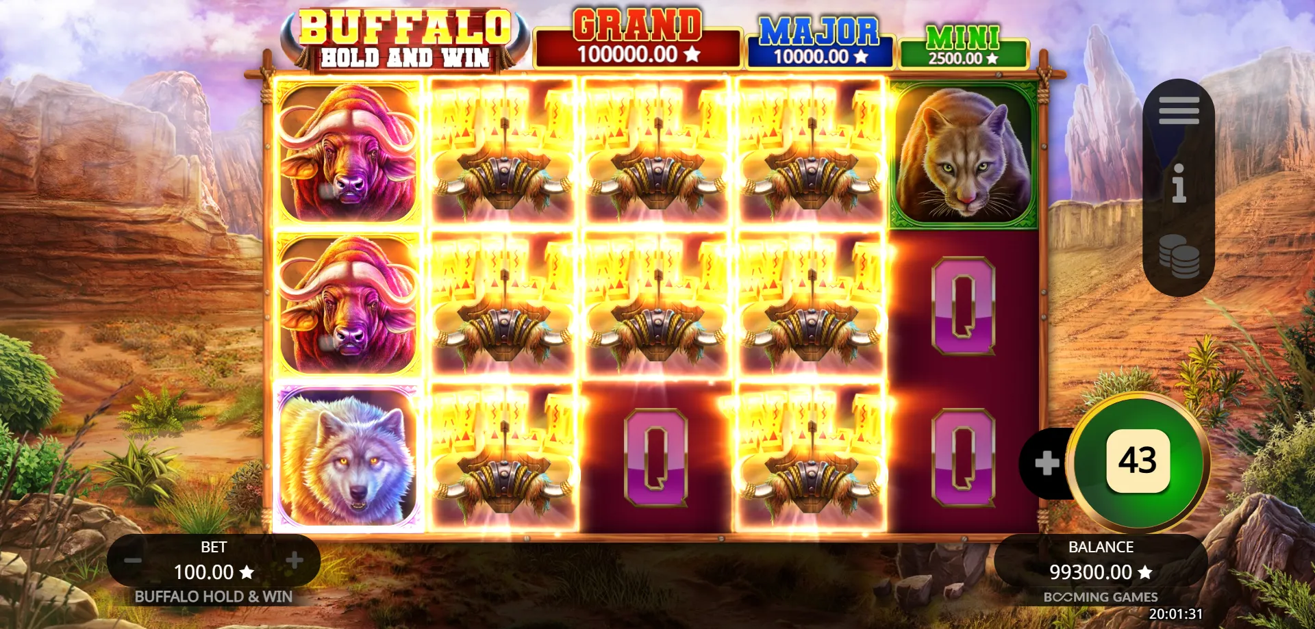 Buffalo Hold and Win Gameplay Scoring Summary
